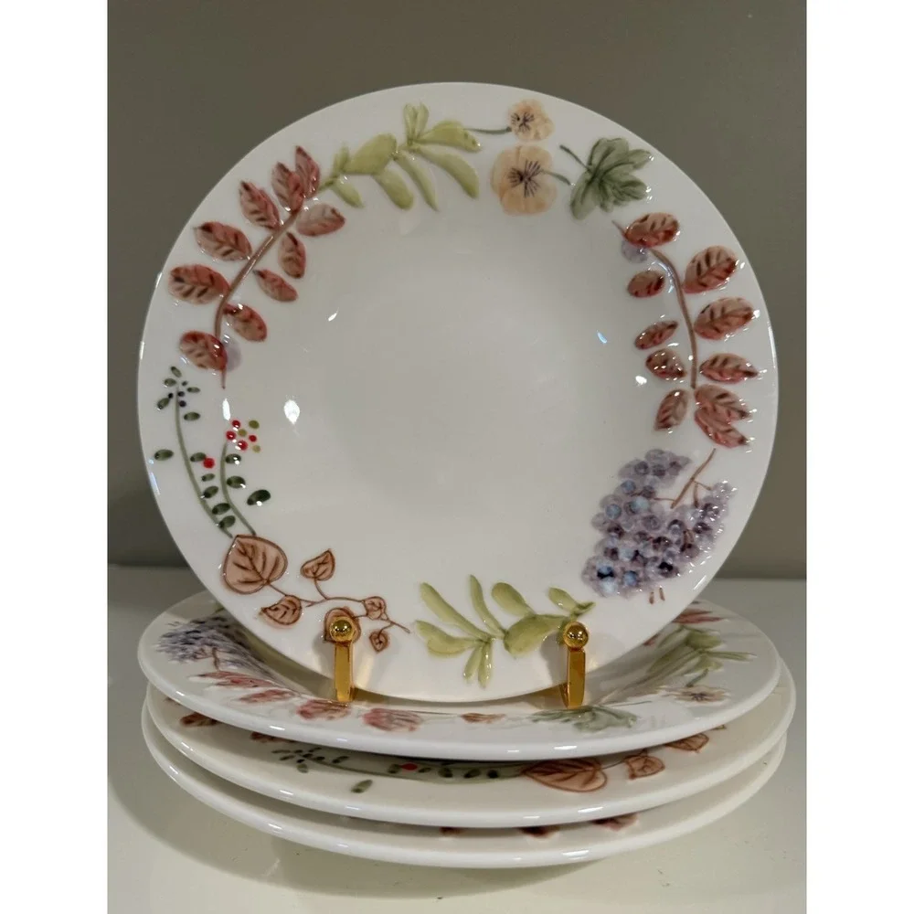 Set 4 Potter's Studio Fall Floral  8 1/2